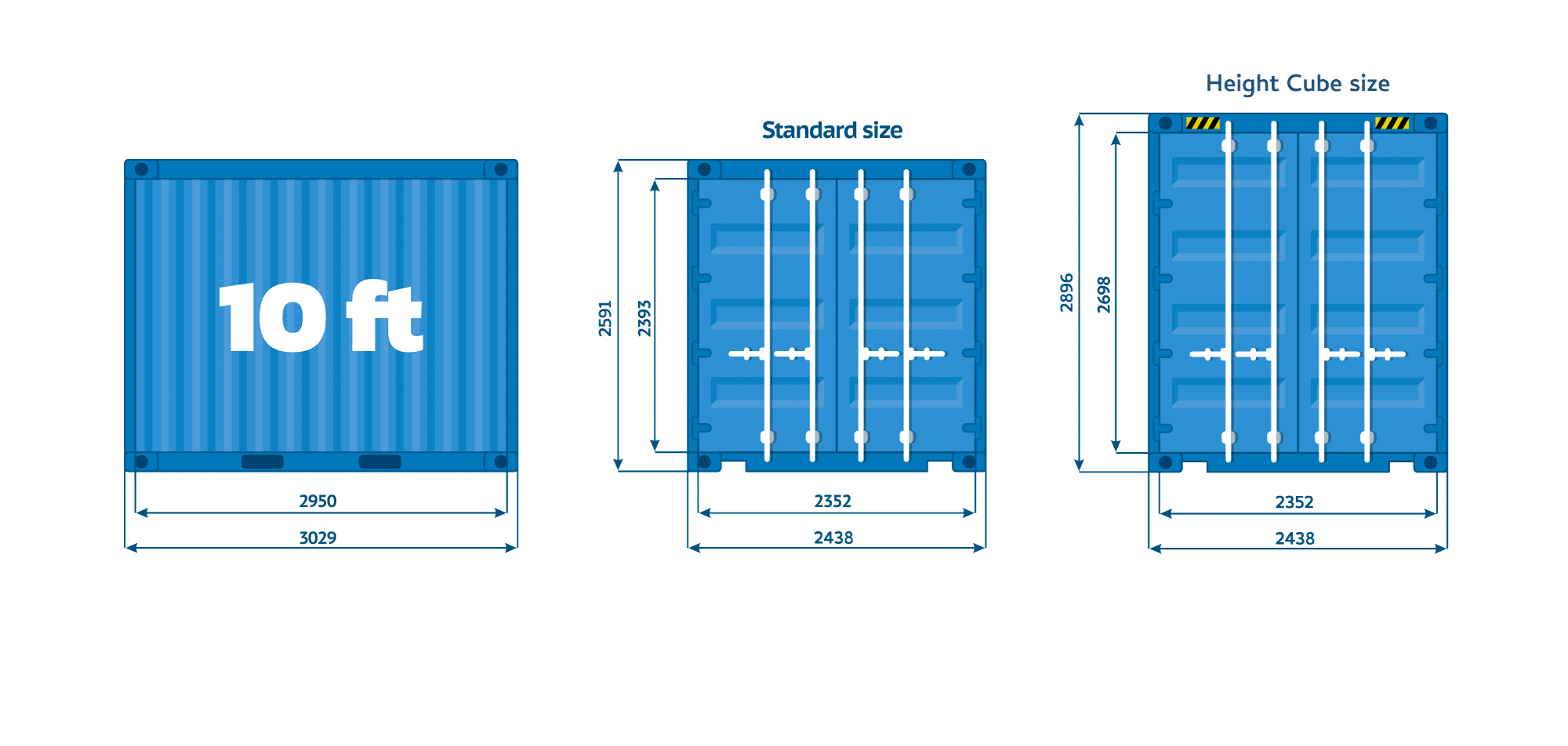 10ft shipping container dimensions