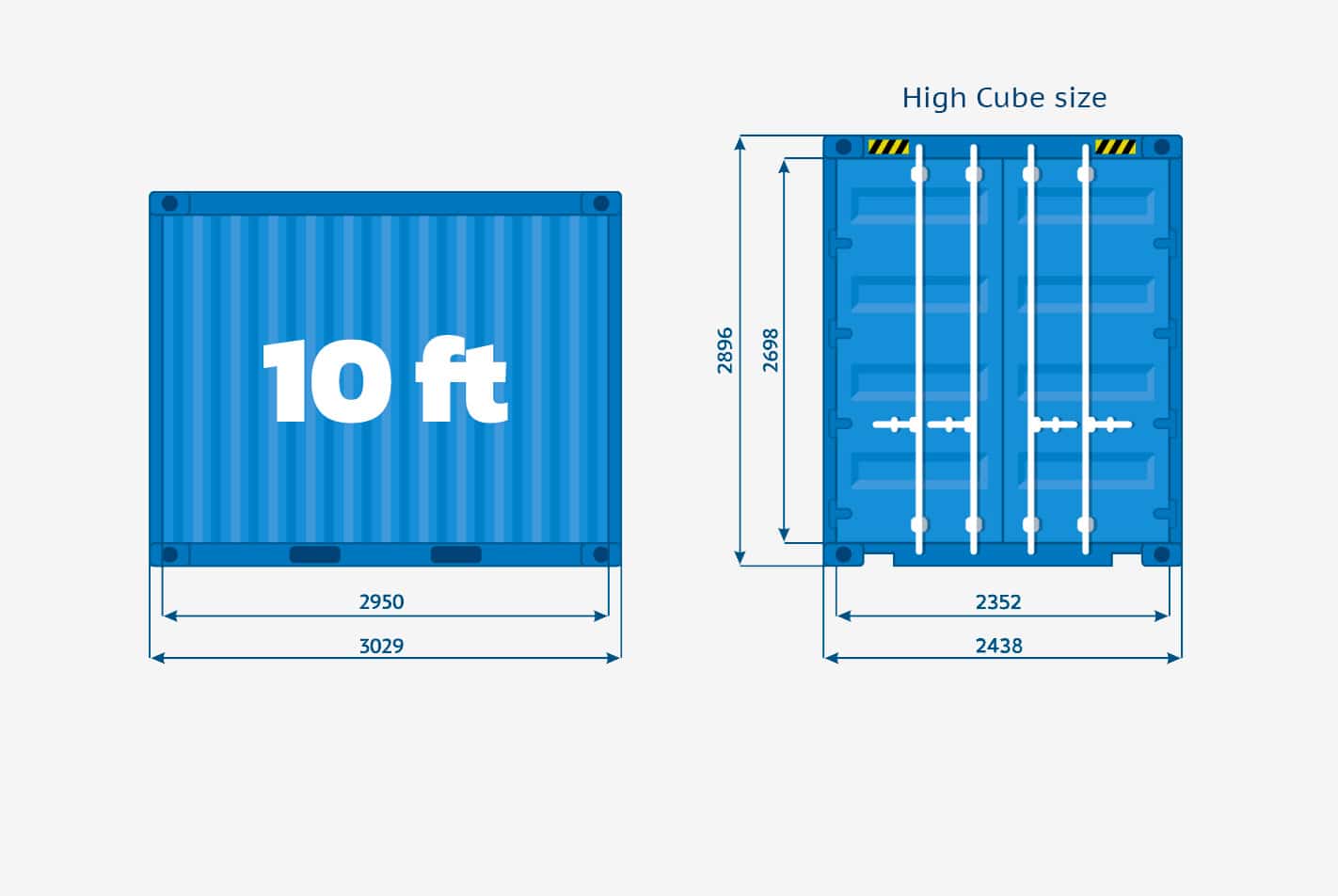 10ft shipping container dimensions